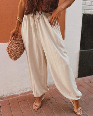 PANTALON BOMBACHO DE LINO