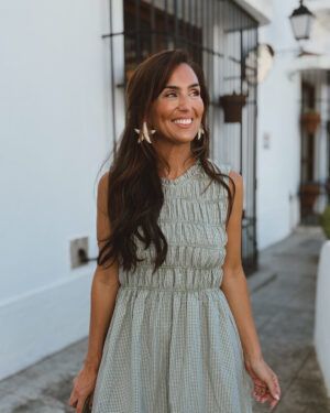VESTIDO VICHY FRUNCE