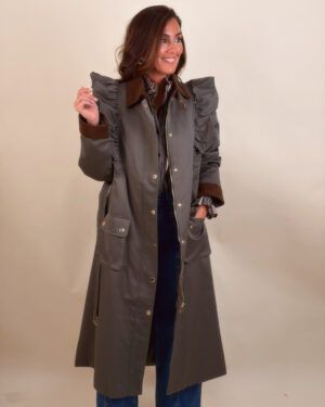 GABARDINA EFECTO BARBOUR VERDE