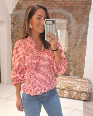 CAMISA CUADROS VICHY ROJO