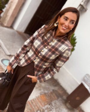 CHAQUETA CUADROS MARRON