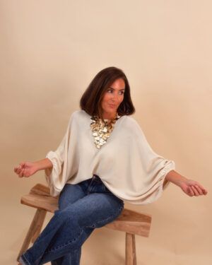 JERSEY CAPA GLOBO BEIGE