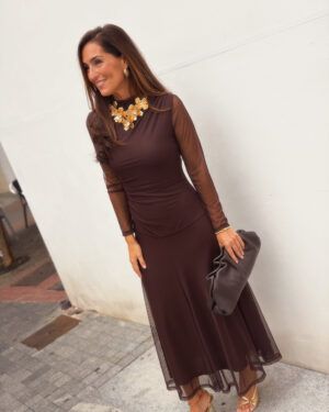 VESTIDO TUL CHOCOLATE