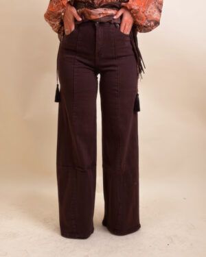 PANTALÓN OLIVIA PALAZZO MARRON
