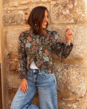 CHAQUETA  TAPIZ  ABIERTA VERDE