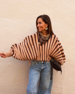 JERSEY PRAGA RAYAS CHOCOLATE Y CAMEL