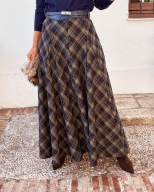 FALDA CUADROS VERDE